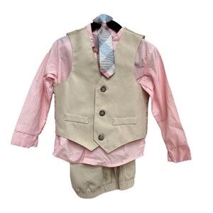 Van Heusen 4 Piece Baby Toddler Dress Clothes Pink Tan Size 24 Months